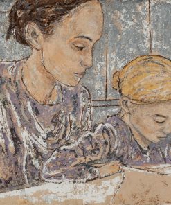 Home Office, Linoldruckfarben auf Papier, 20x30 , 2021